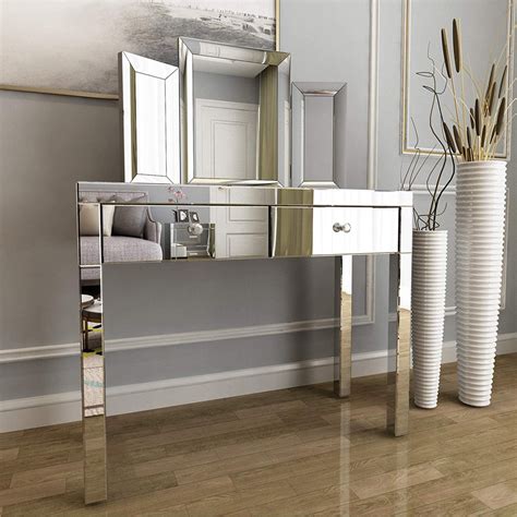 modern vanity table|mirrored vanity table with drawers.